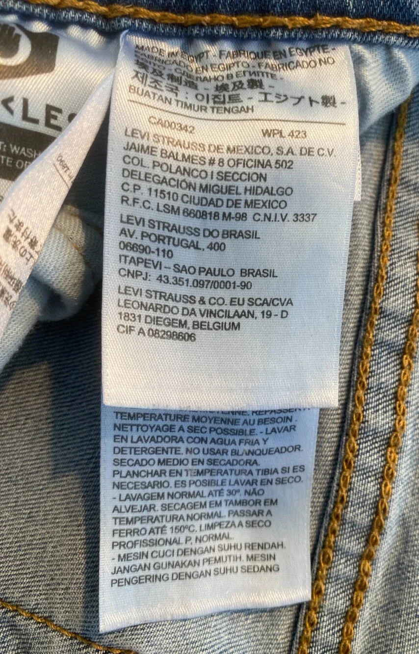 Levi's 541 Athletic Taper Men's Jeans 38x34 Light Wash Waterless Denim
